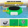 Inflatable Water Trampoline 10FT , Round Inflatable Water Bouncer with 4-Step Ladder, Water Trampoline in Green and White for Water Sports.