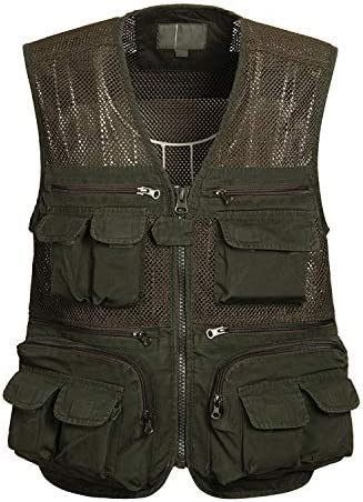 Mens Waistcoat Summer Outdoor Casual Fishing Safari Hiking Vest with Multi-Pocket